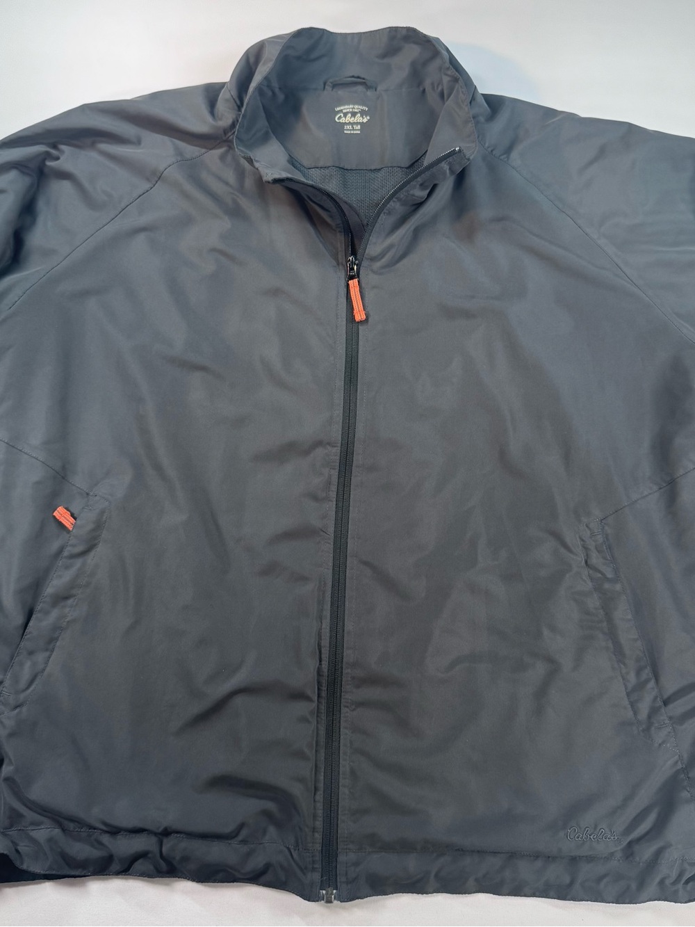 CABELA'S Windcrest Jacket Men’s 2XLT Gray Zip Performance Windbreaker Outdoors